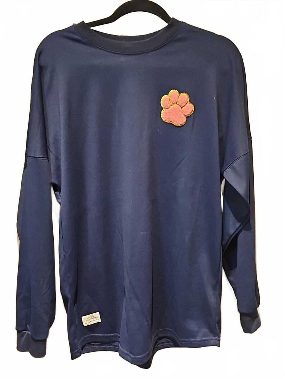 Simply Southern Dog Lover navy shirt long sleeve puffy letter Size M